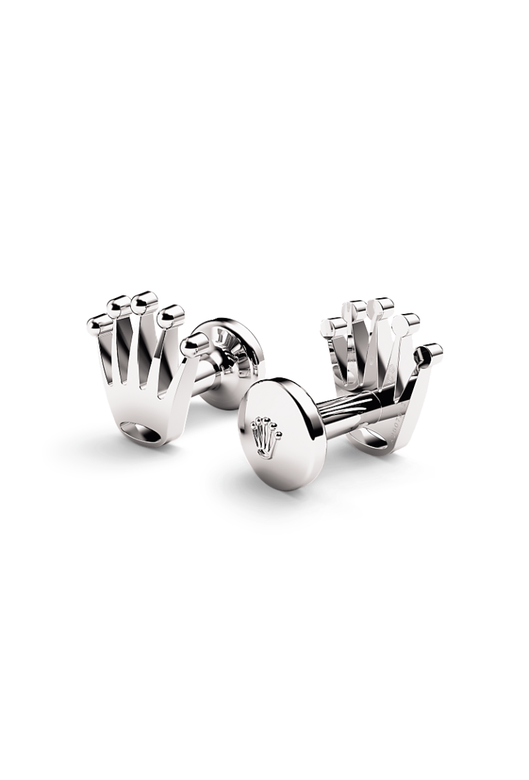 Rolex Crown cufflinks White gold at Maxon Fine Jewelry