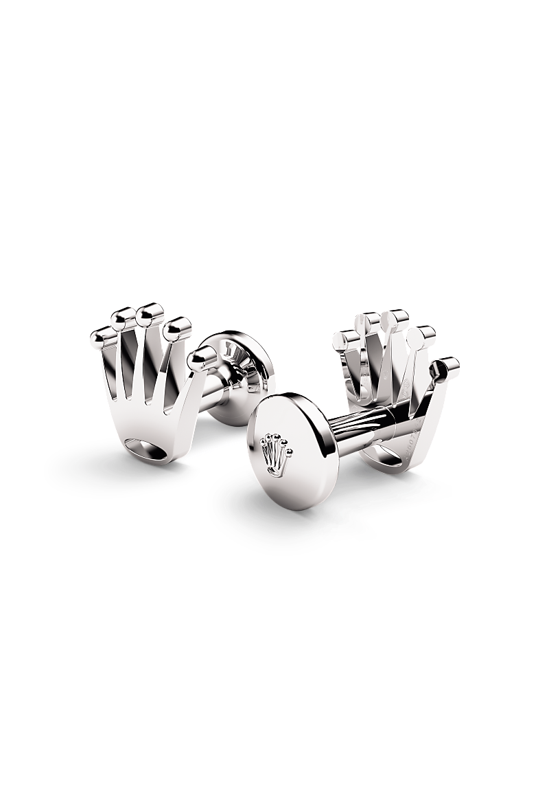 Rolex Crown cufflinks White gold at Maxon Fine Jewelry