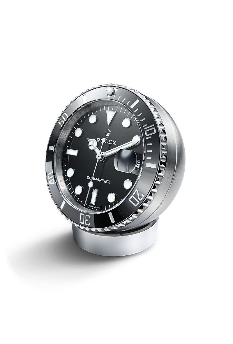 Rolex Submariner desk clock in stainless steel at Maxon Fine Jewelry